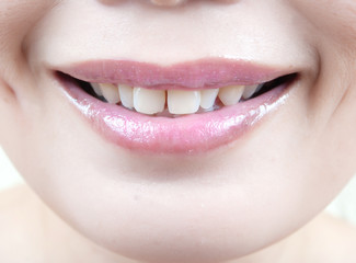 Fototapeta premium Lips of an Asian young woman.