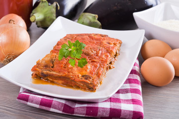 Eggplant Parmigiana. Parmigiana di melanzane.