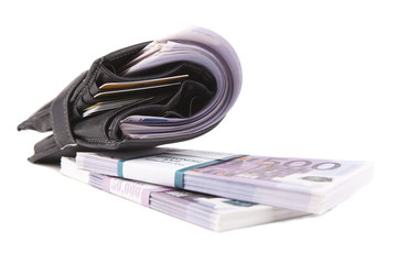 Image of wallet with euros