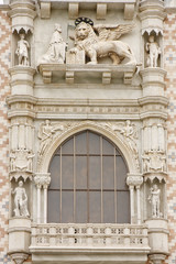 Carvings and Window on Old Gothic Church