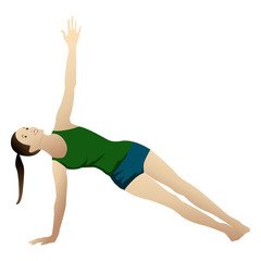Side Plank ( Vasisthasana) isolated on white.