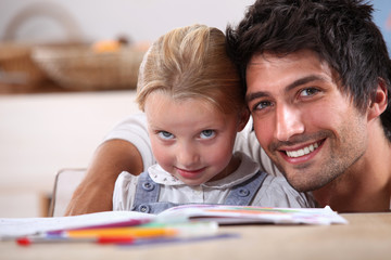 Father spending time with his daughter