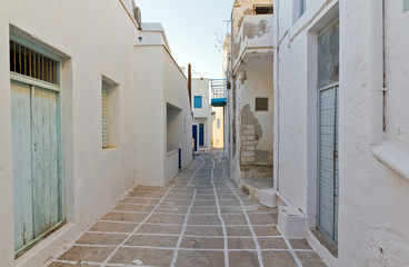 Narrow alley in Kimolos island, Cyclades, Greece