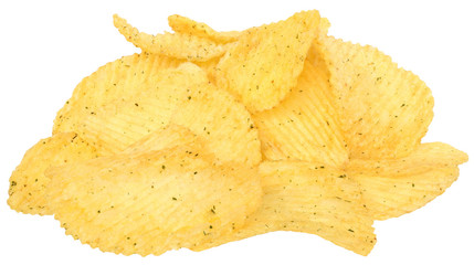 Heap potato chips.