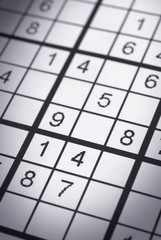 Sudoku puzzle closeup