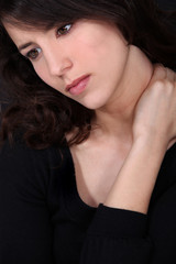 Fototapeta premium Woman with neck pain