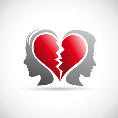 Divorce concept, end of a love # Vector