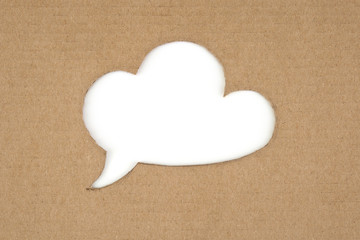 retro cloud for message made of cardboard