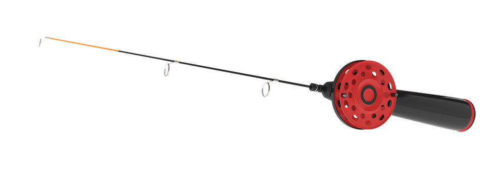 ice fishing rod isolated