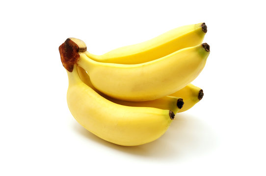 Lady Finger bananas on a white background