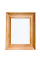 Natural wood frame isolated on white