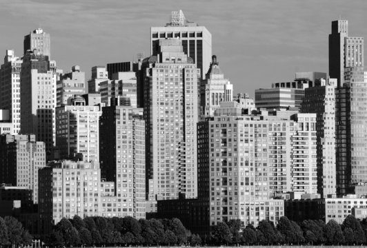 Fototapeta Lower Manhattan Skyline Black and White