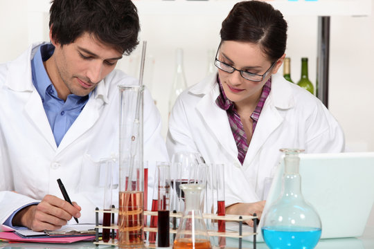 Two scientists in laboratory