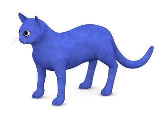 3d render of cartoon cat