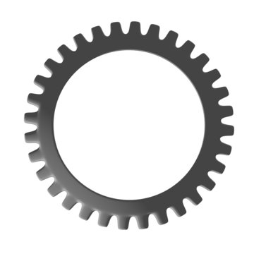 3d render of clock gear wheel