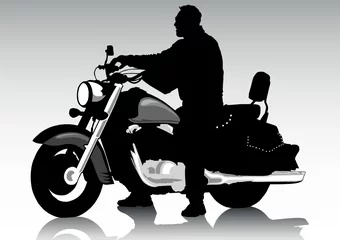 Peel and stick wall murals Motorcycle Man on chopper