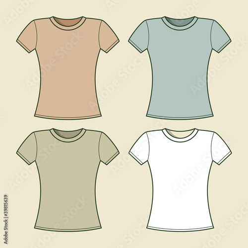 "Women tshirts template" Stock image and royaltyfree vector files on