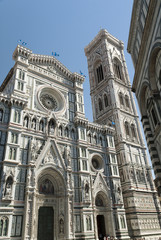 Fototapeta premium Facade and Campanile of Duomo of Florence Tuscany Italy