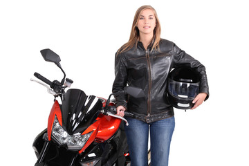 Fototapeta na wymiar Kobieta motocyklistów