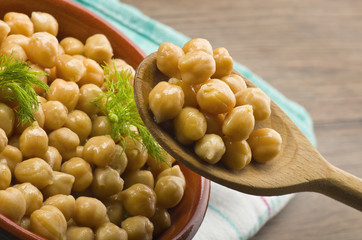 Spoon of chickpeas