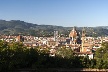 View of the city from Minitao Church in Florence Italy