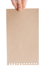 Fototapeta premium Handmade paper card in woman hand