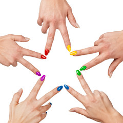 5 colors on the nails