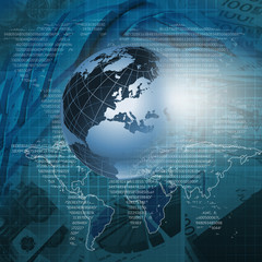 Global financial color charts and graphs