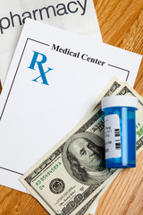 Prescription Medicine and dollar