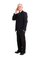 Mature business guy on his cell phone