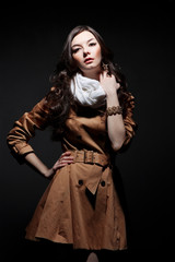 Fototapeta premium sensual woman on dark background