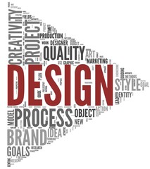 Design concept in word tag cloud