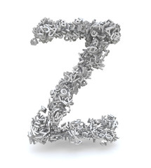 Shape of letter Z made from 3d letters