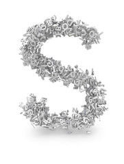 Shape of letter S made from 3d letters