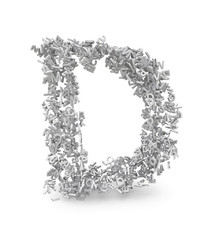 Shape of letter D made from 3d letters