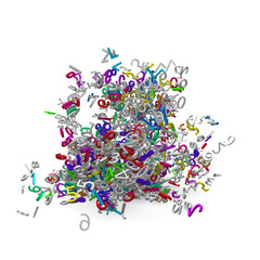 Colorful 3d numbers exploded