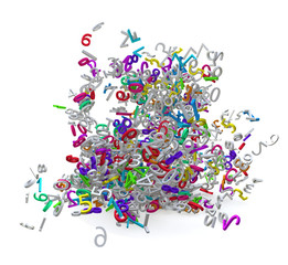 Colorful 3d numbers explosion