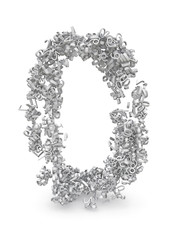 Shape of number 0 made from 3d numbers