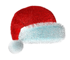 Santa's red hat isolated on white background