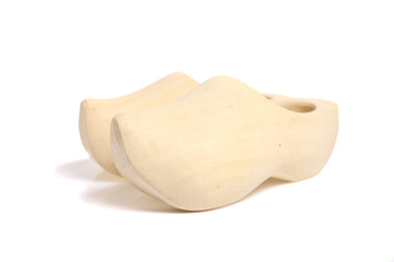 wooden shoes isolated on white background