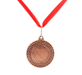 Bronze medal isolated on white