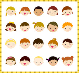 Kids face set