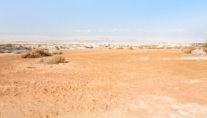 desert lands near  baptism site in the Jordan River Valley