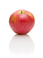 a large red apple on a white background