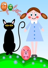 Child with easter egg