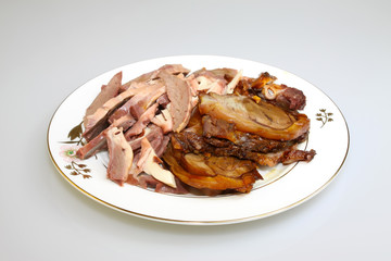 cooked food in a plate