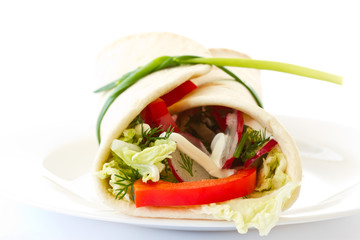 pita bread stuffed with vegetables