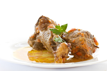 roasted duck meat with sauce
