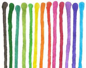 Abstract colorful watercolor strokes