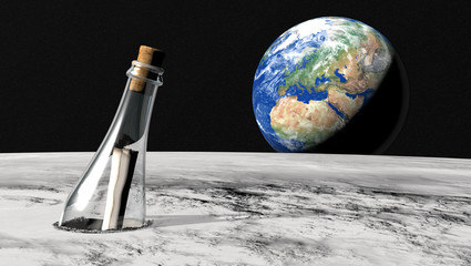 Message in a bottle from the moon